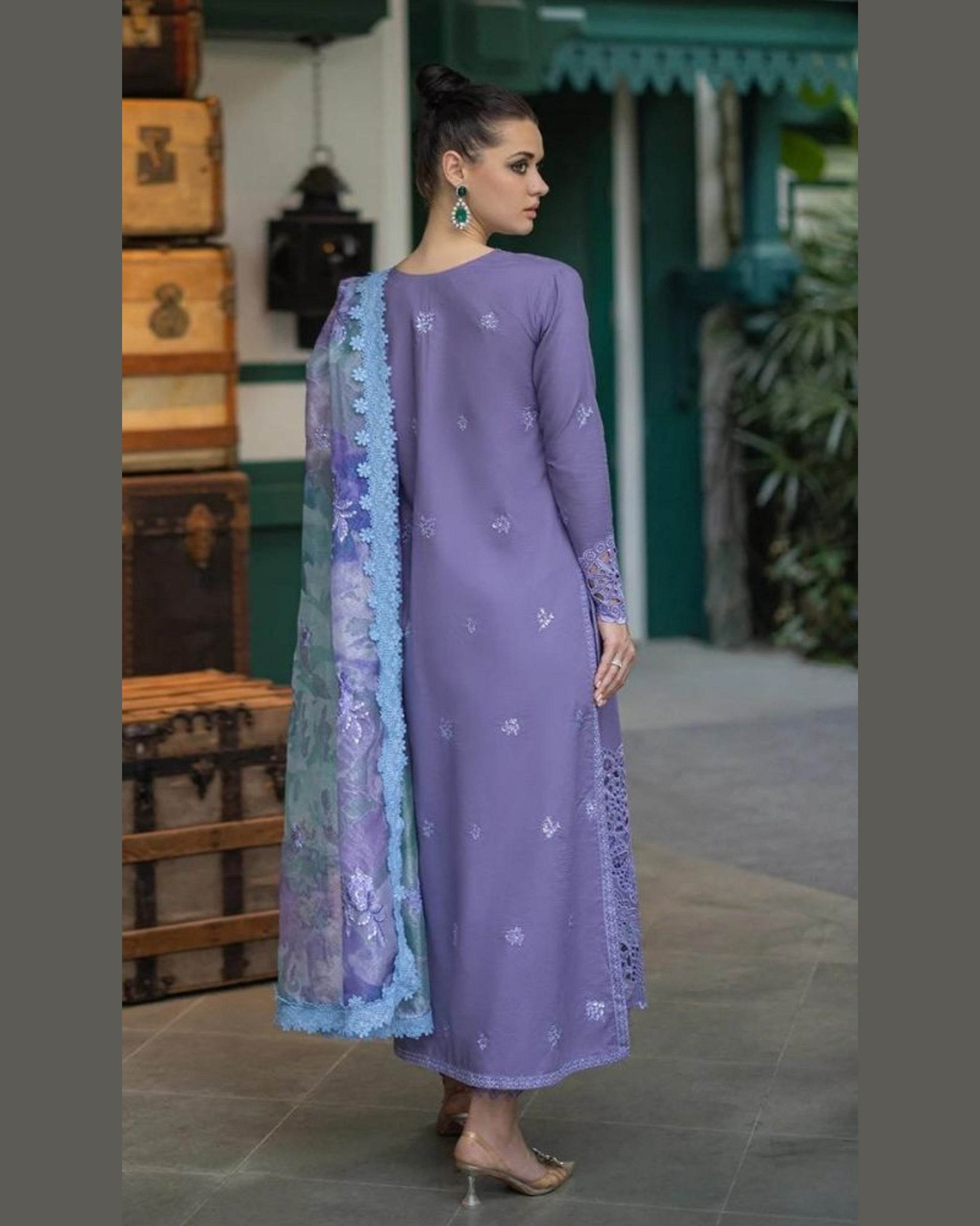 MUSHQ LAWN LUXURY UNSTITCHED EMB 3PC - City Cloth House