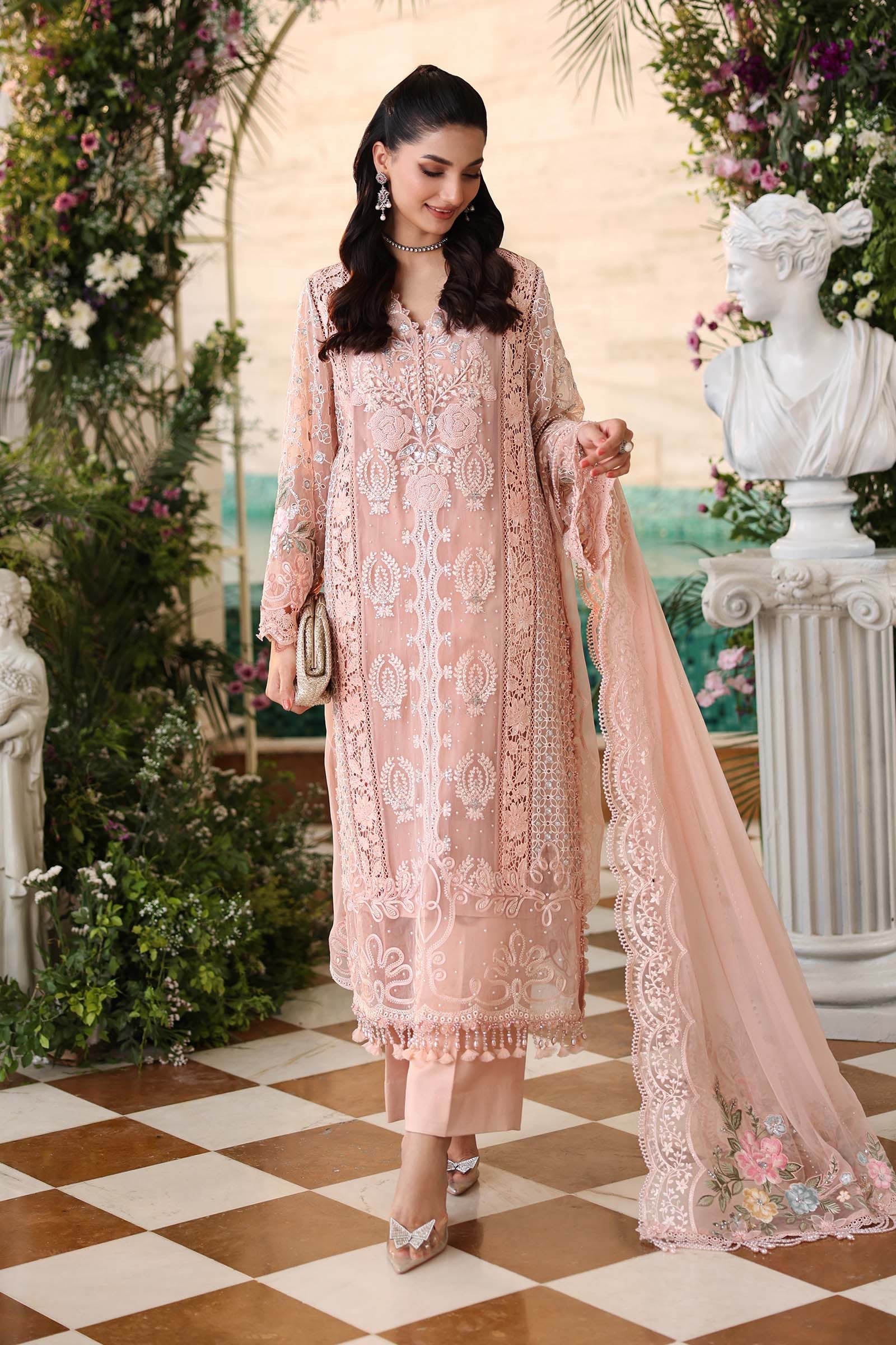 MARIA.B CHIFFON UNSTITCHED EMB D-4 SUIT