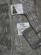 ERUM KHAN NET UNSTITCHED EMB MAXI - City Cloth House