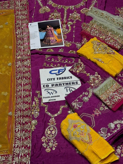 AHMED SULTAN RAW SILK UNSTITCHED EMB MAXI - City Cloth House