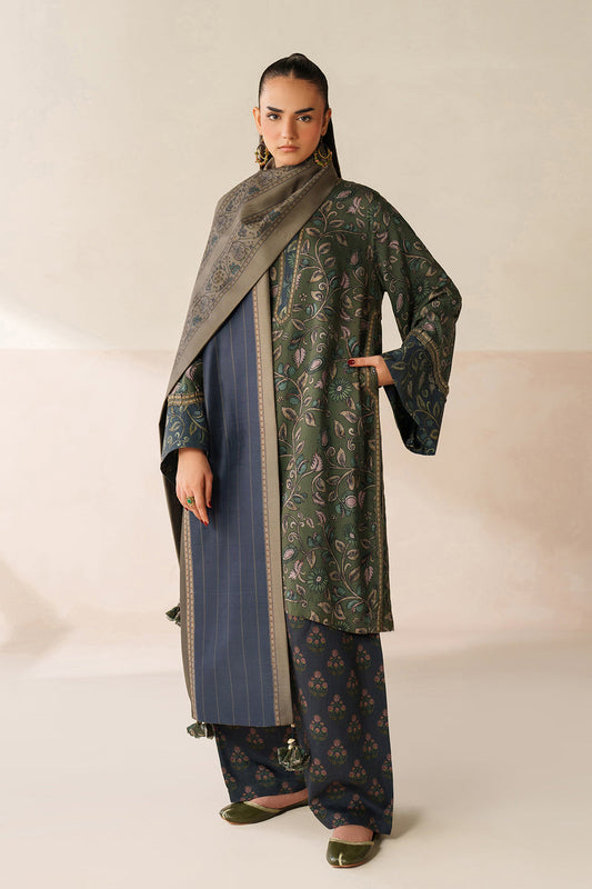 BAROQUE LINEN PRINTED UNSTICHED 3PC