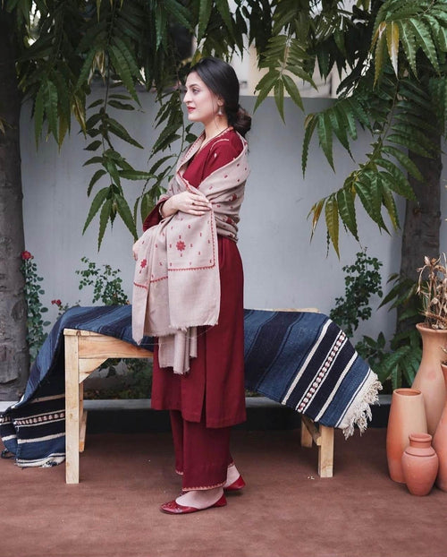 ASLING DHANAK UNSTITCHED EMB 3PC - City Cloth House