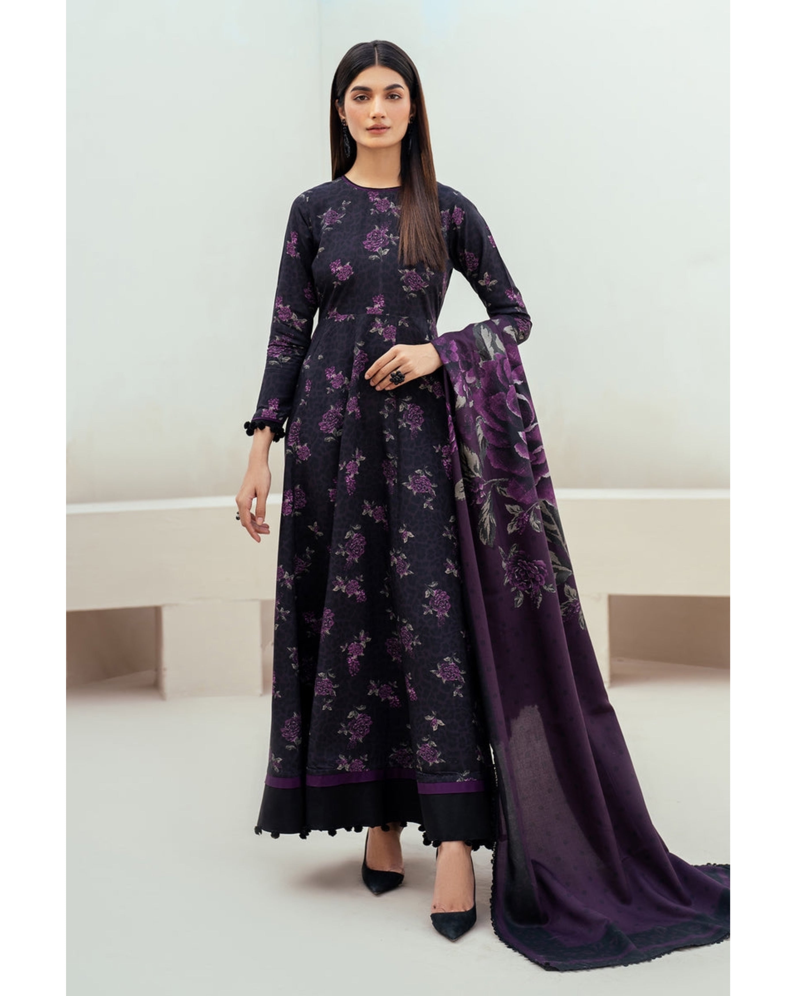 BAROQUE LAWN PRINTED UNSTICH 3PC