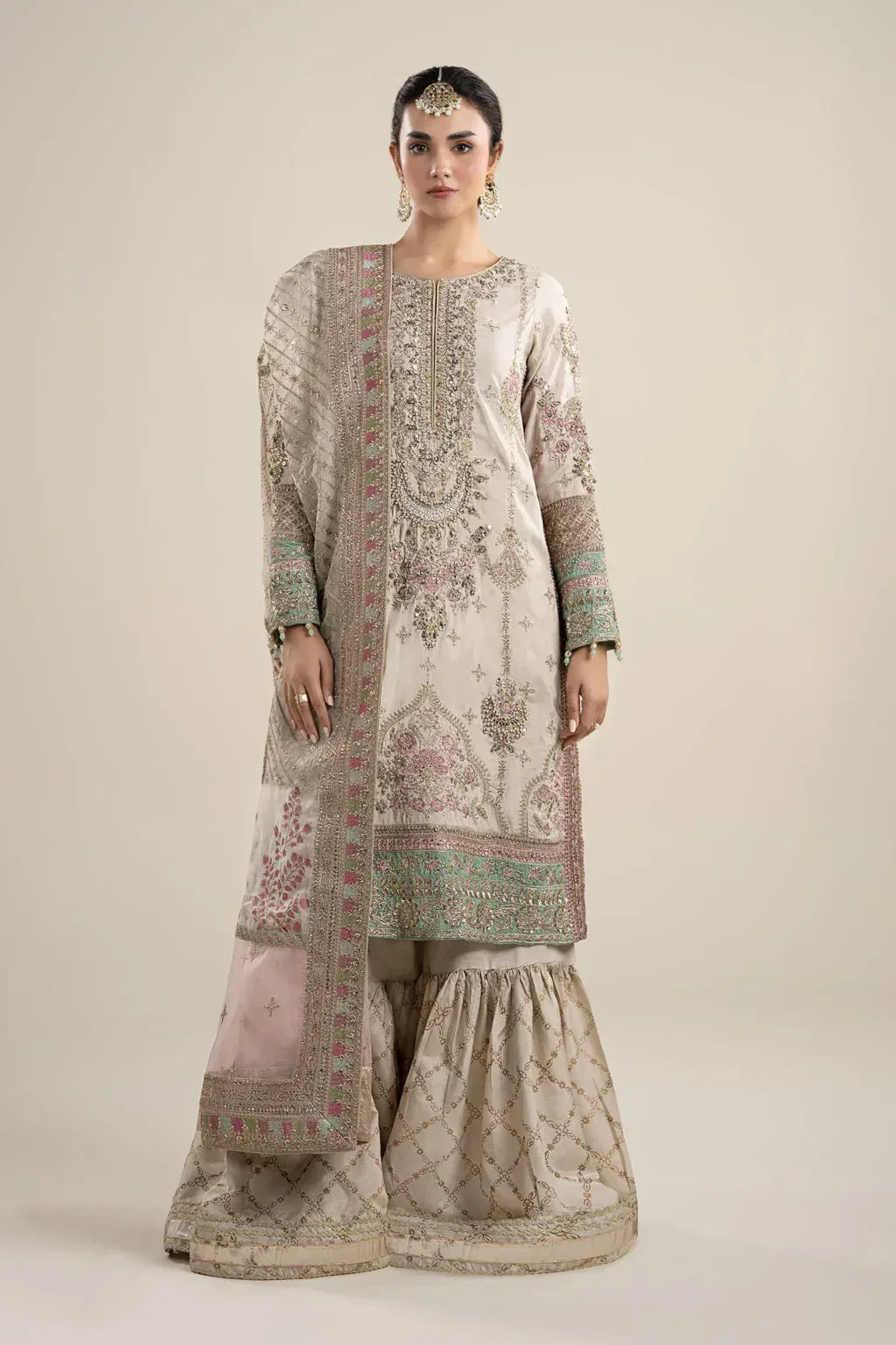 MARIA.B RAW SILK UNSTITCHED EMB SP-06 SUIT - City Cloth House