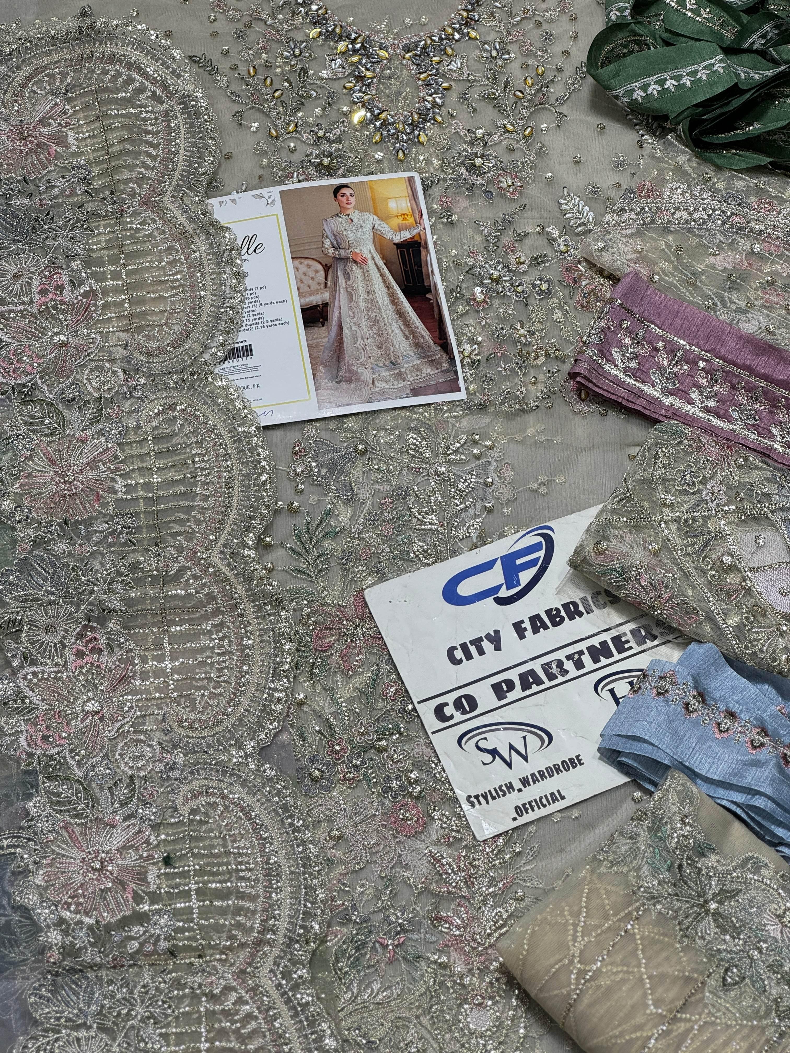 BAROQUE ORGANZA UNSTITCHED EMB MAXI - City Cloth House