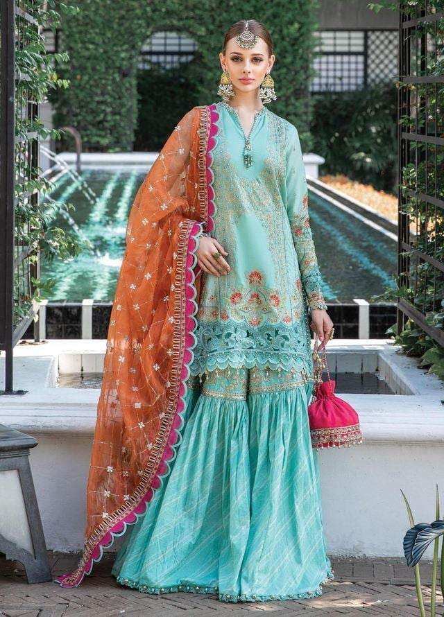MARIA.B LAWN UNSTITCH EMB 3PC MB23LE (D-05) - City Cloth House