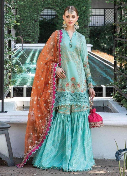 MARIA.B LAWN UNSTITCH EMB 3PC MB23LE (D-05) - City Cloth House