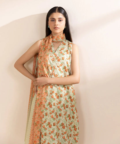 SAPPHIRE DHANAK PRINTED UNSTICHED 3PC
