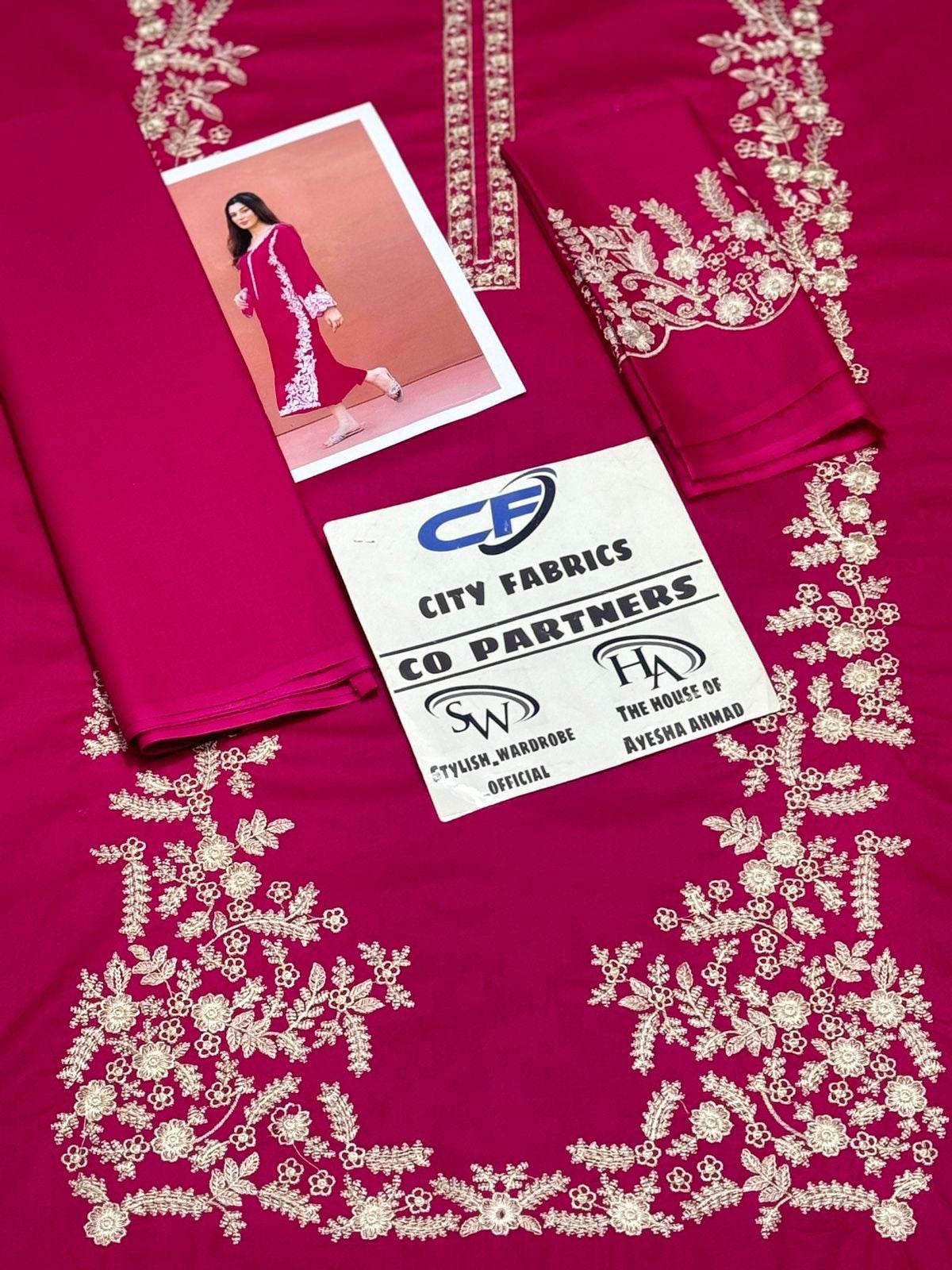 CITY FABRICS LAWN UNSTITCHED EMB 2PC - City Cloth House