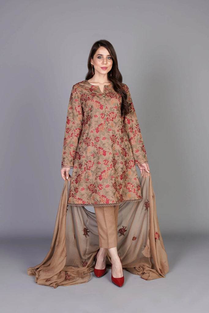 BAREEZE LAWN LUXURY UNSTICH EMB 3PC - City Cloth House