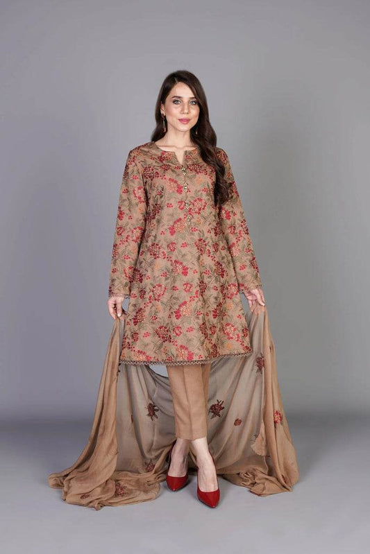 BAREEZE LAWN LUXURY UNSTICH EMB 3PC - City Cloth House