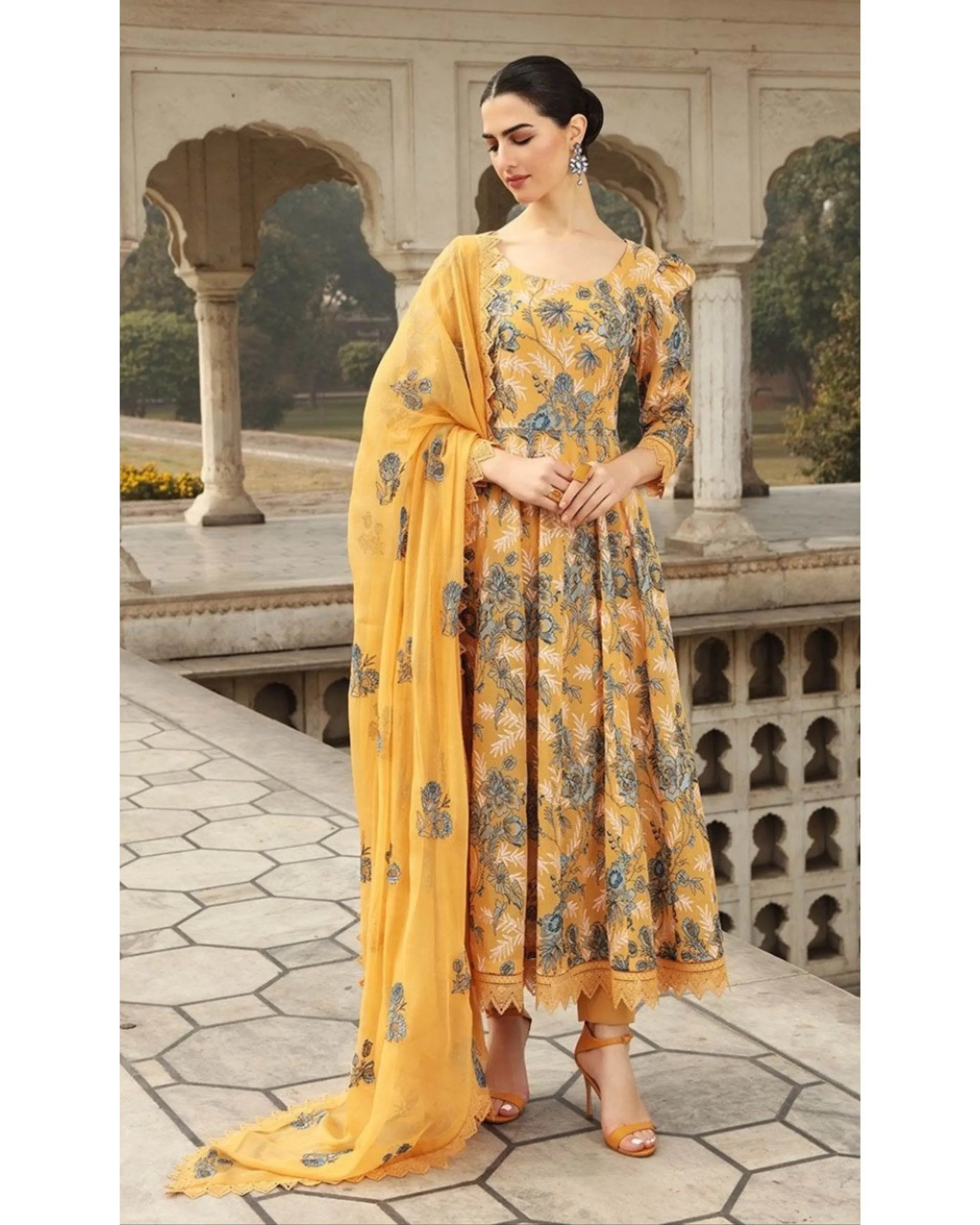 BAREEZA LINEN UNSTITCHED EMB 3PC - City Cloth House