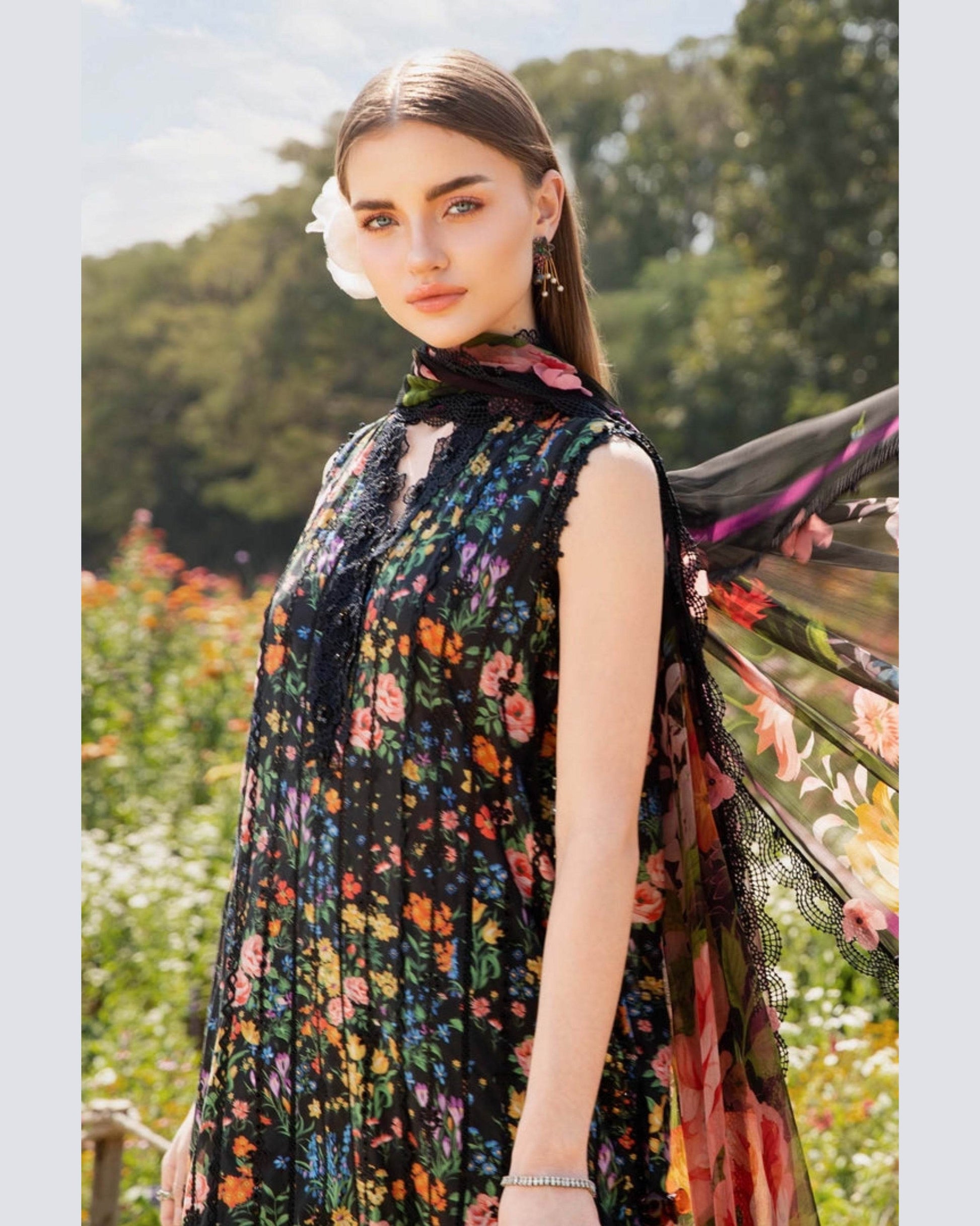 MARIA.B LAWN PREMIUM UNSTICH PRINTED 3PC - City Cloth House