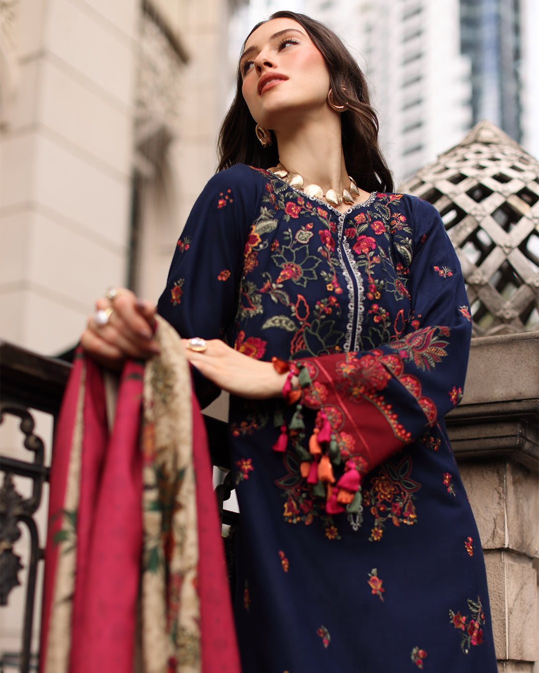 Kashida | Emb Unstitched Dhanak 3pc