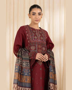 SAPPHIRE DHANAK UNSTITCHED EMB 3PC - City Cloth House