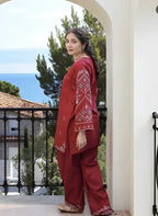 SAPPHIRE LINEN LUXURY UNSTITCHED EMB 2PC - City Cloth House