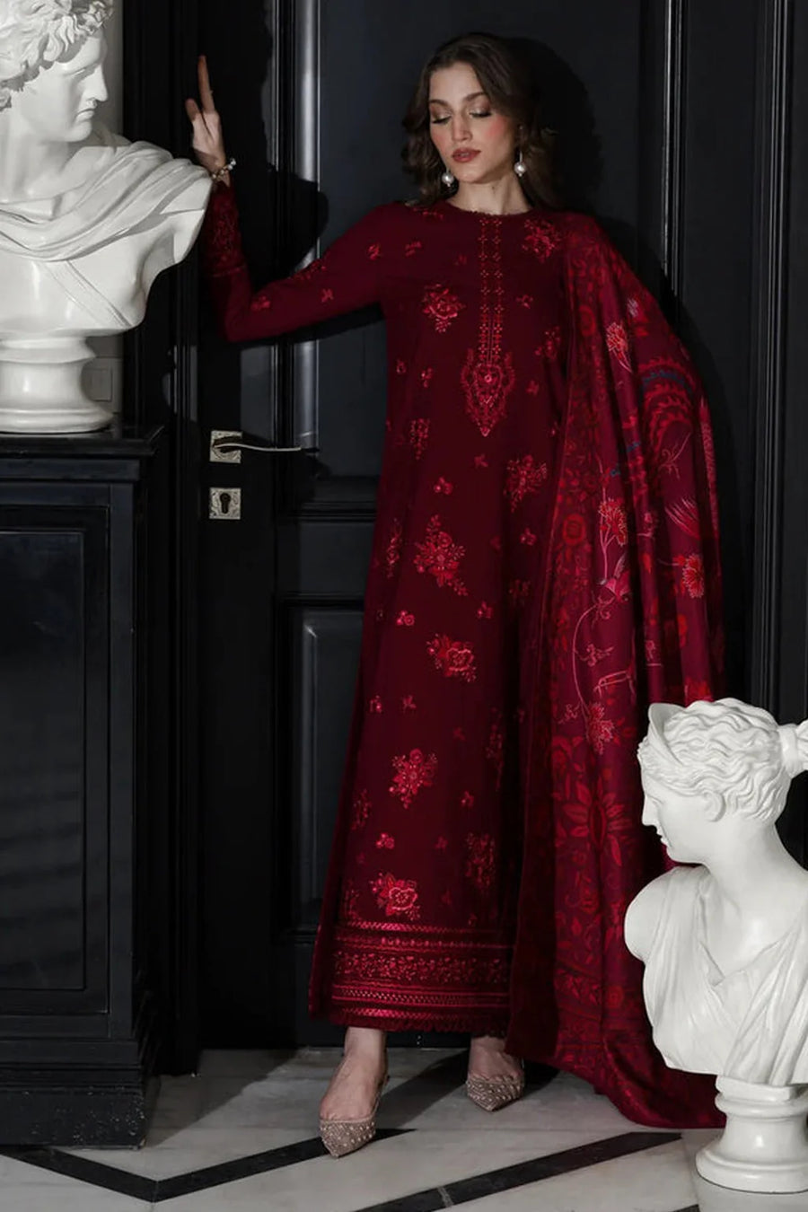 Nafs | Emb Unstitched Dhanak 3pc