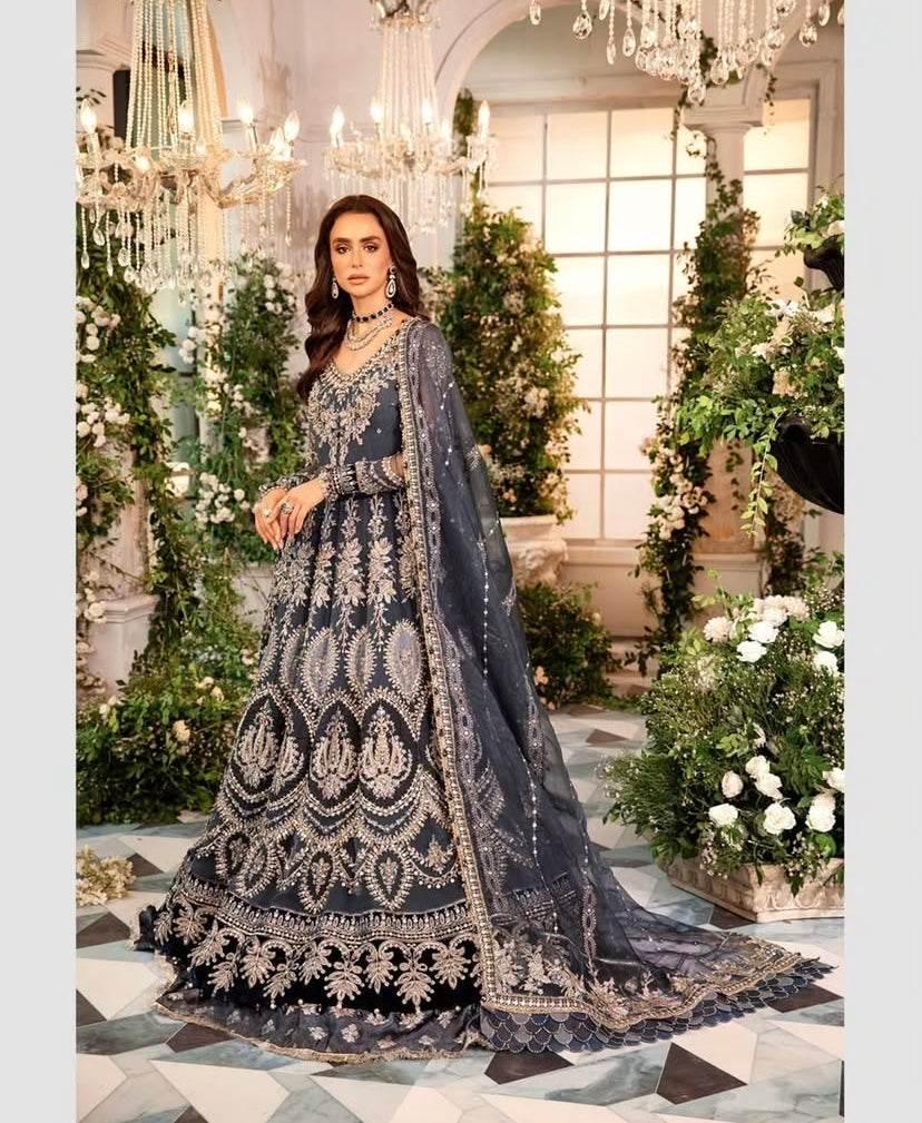 MARIA.B ORGANZA UNSTITCHED EMB MAXI - City Cloth House