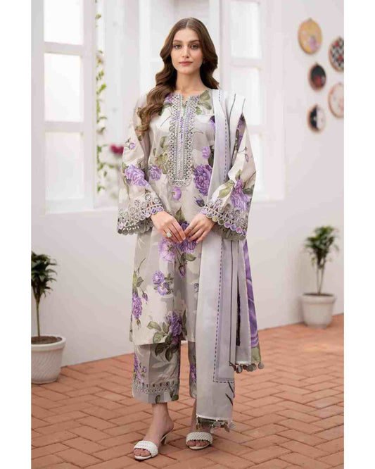 CHARIZMA LAWN PRINTED UNSTICH 3PC - City Cloth House