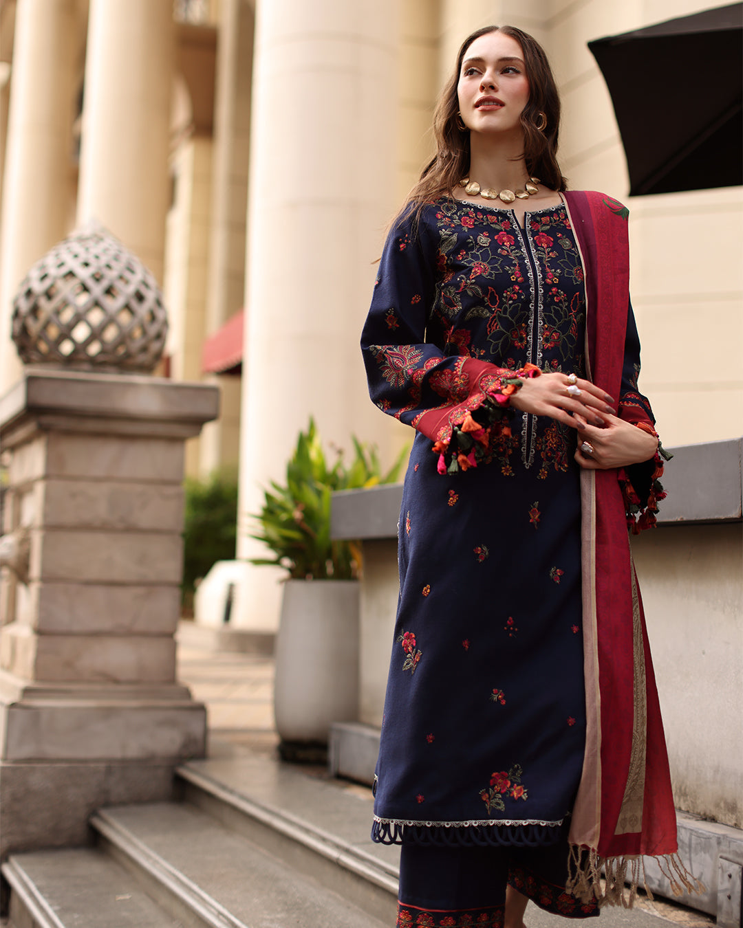 Kashida | Emb Unstitched Dhanak 3pc
