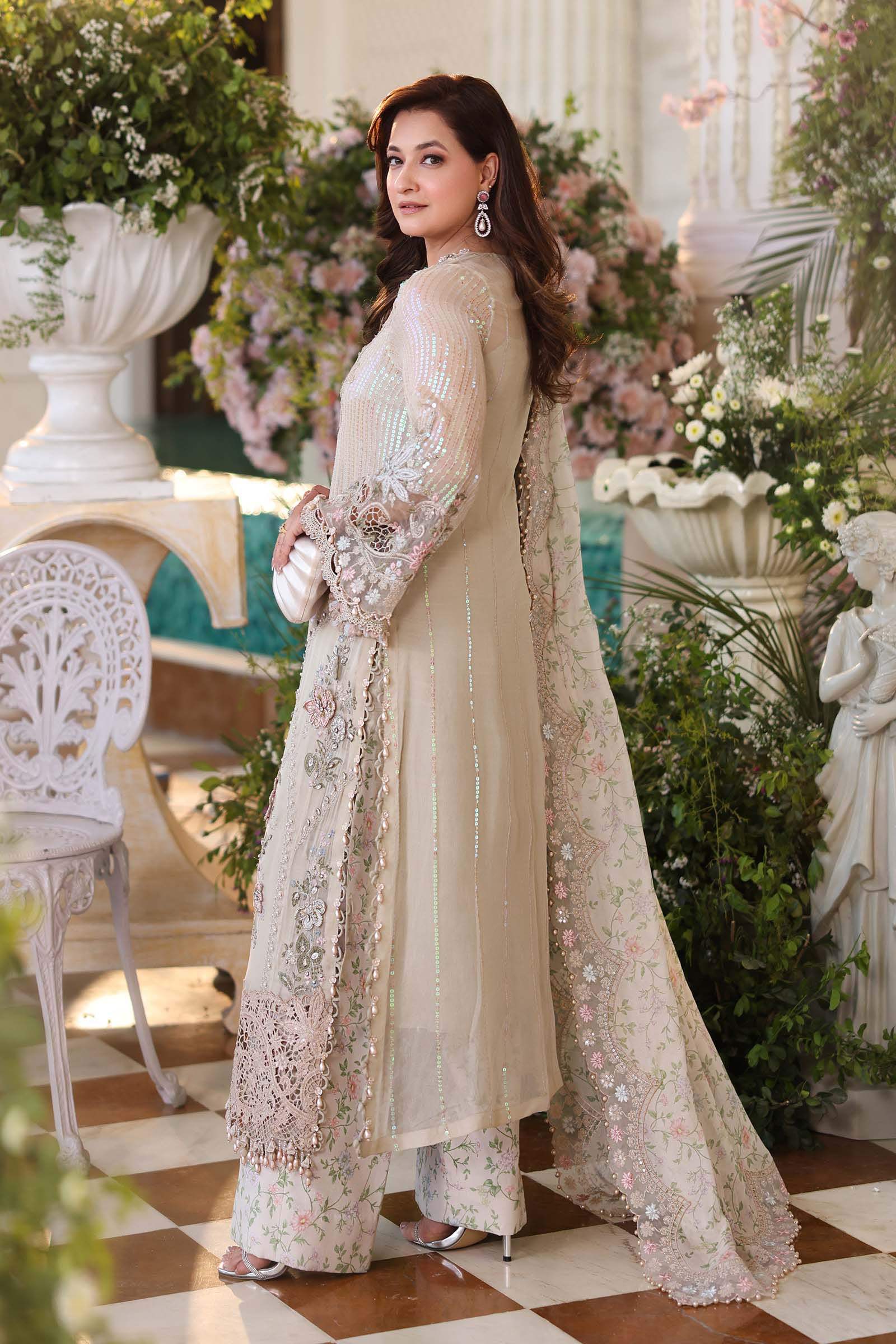 MARIA.B CHIFFON UNSTITCHED EMB D-7 SUIT