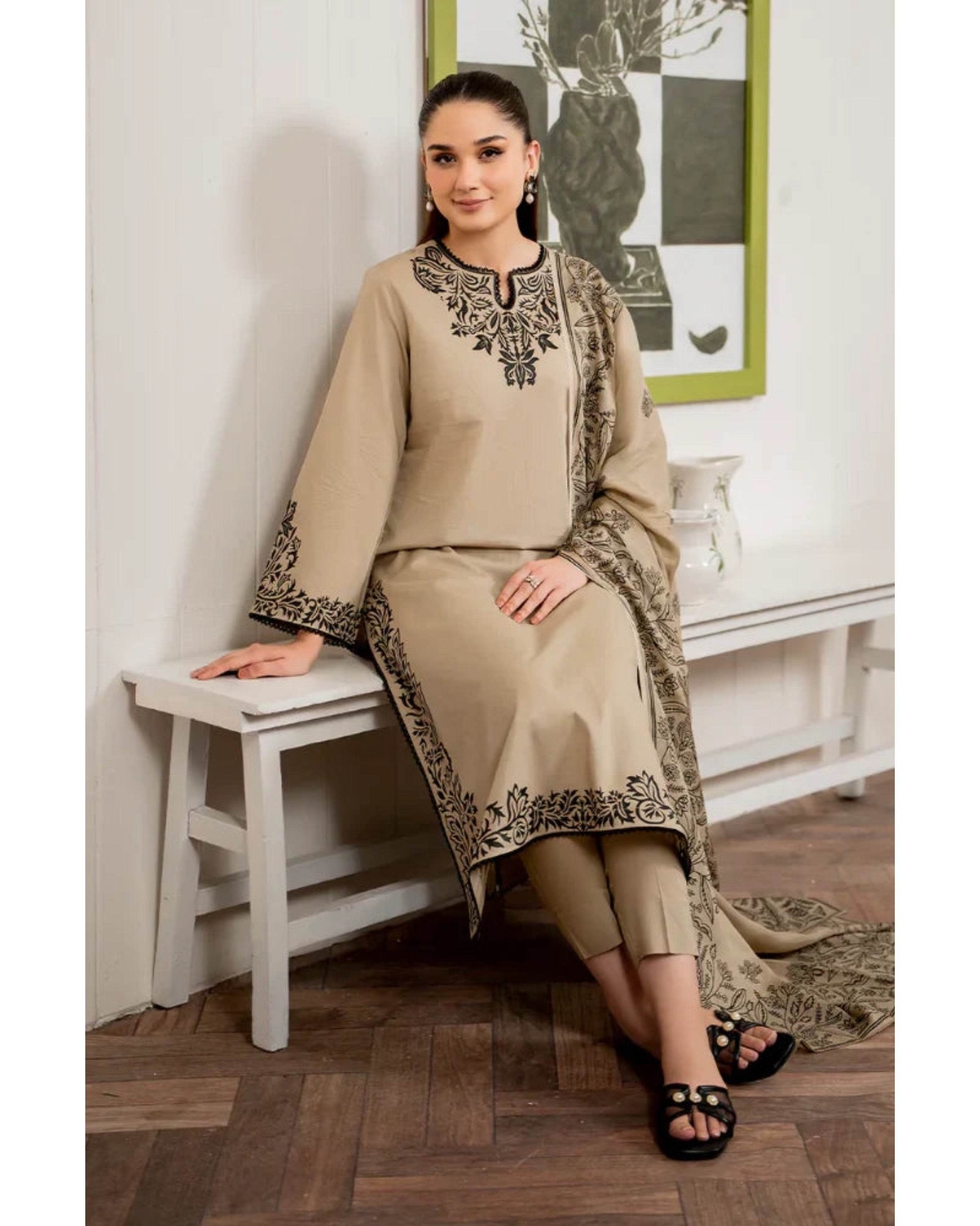 ZARA SHAHJAHAN LAWN UNSTITCHED EMB 3PC - City Cloth House