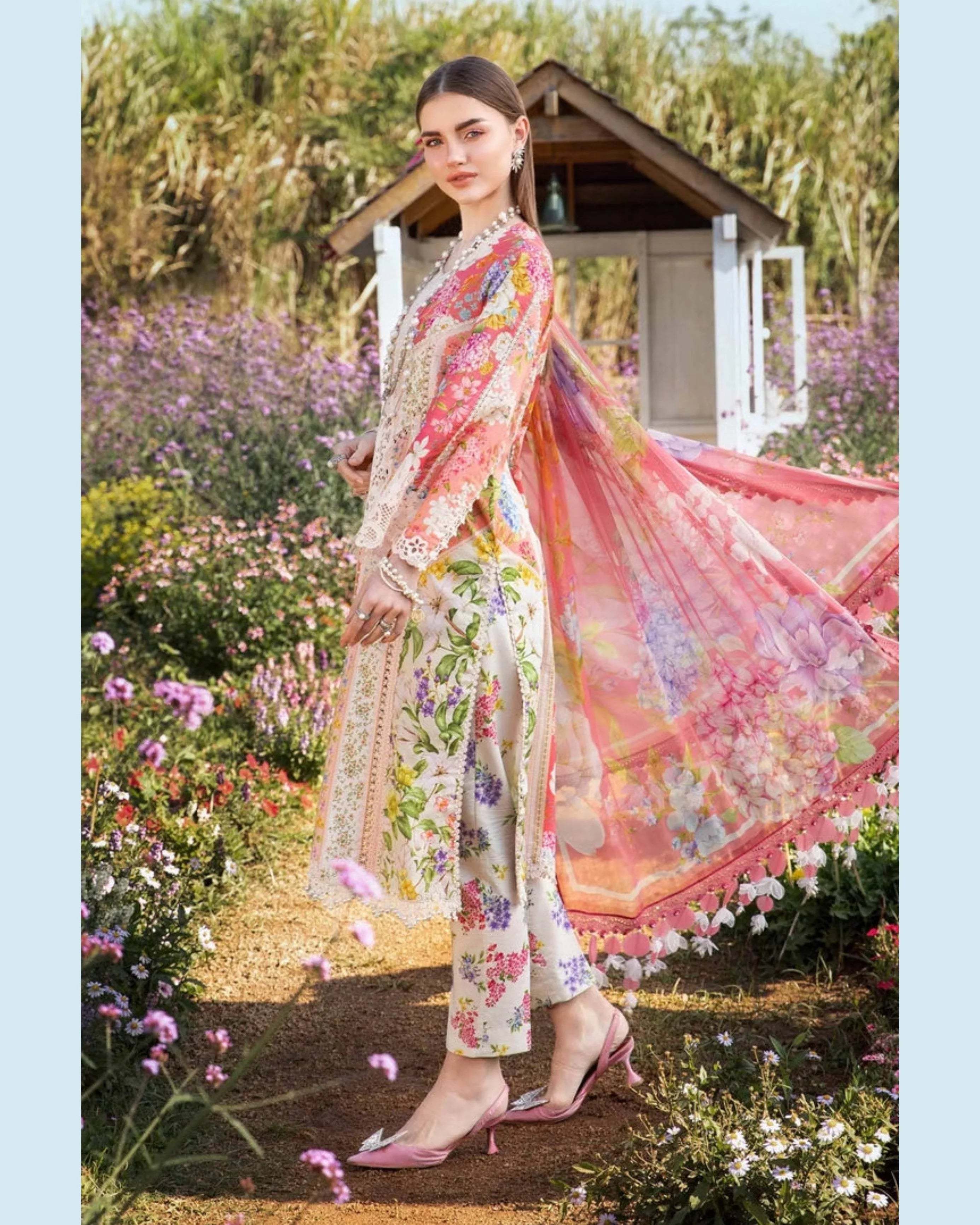 MARIA.B LAWN PREMIUM UNSTICH PRINTED 3PC - City Cloth House