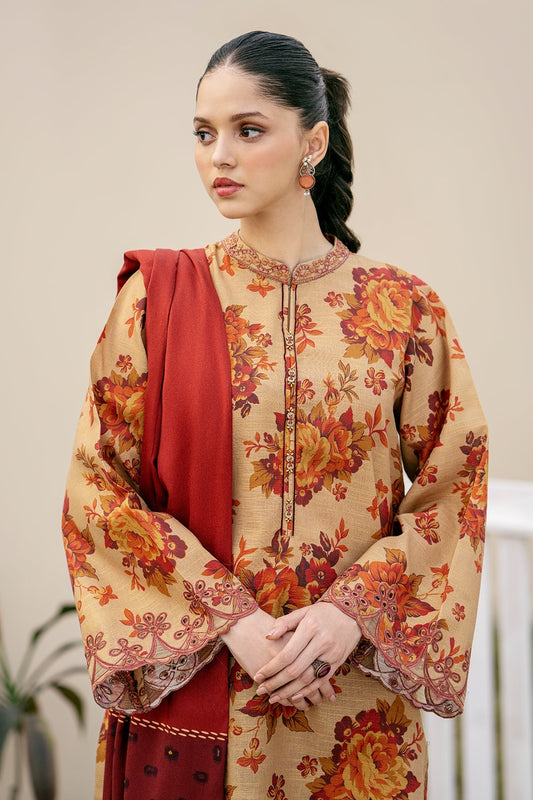 BAROQUE DHANAK PRINTED UNSTICHED 3PC