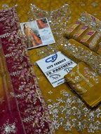 MARIA.B ORGANZA UNSTITCHED EMB SUIT - City Cloth House