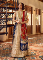 CRIMSON ORGANZA UNSTITCHED EMB SUIT - City Cloth House