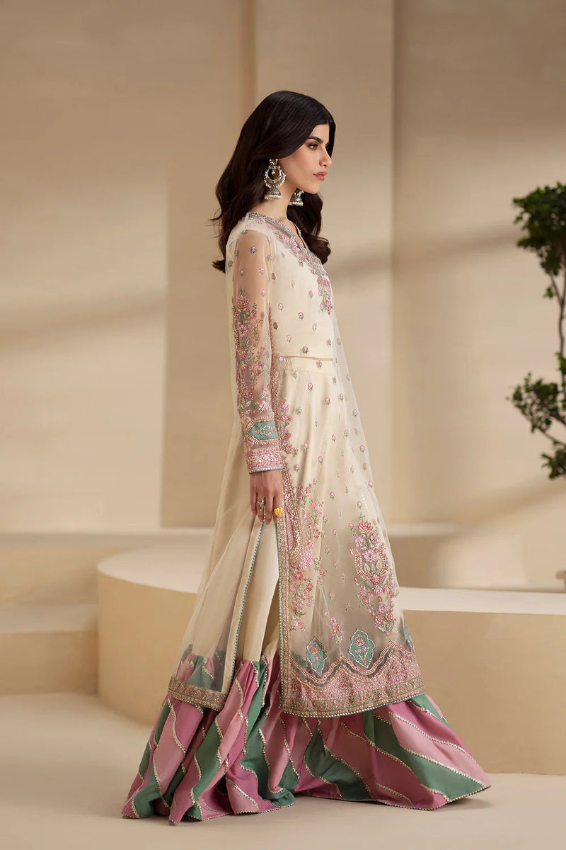 ETHNIC SILK UNSTITCHED EMB  SUIT