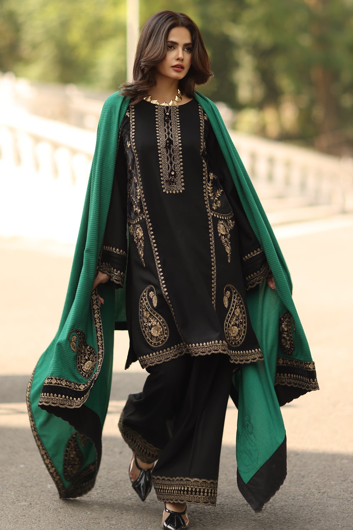 Nawabi | Emb Unstitched Dhanak 3pc