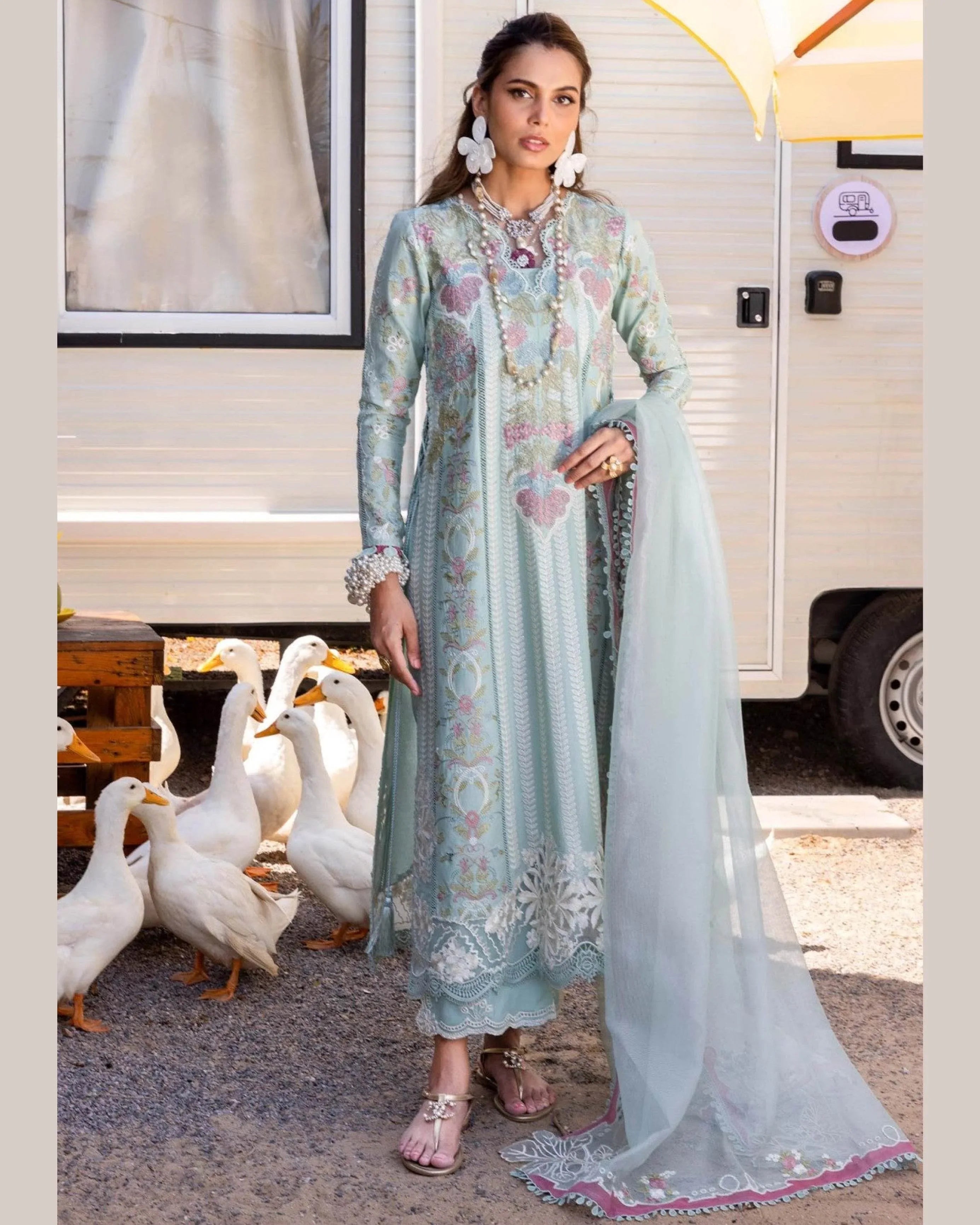 SAIRA*SHAKIRA LAWN UNSTITCHED EMB 3PC DILARA-A - City Cloth House