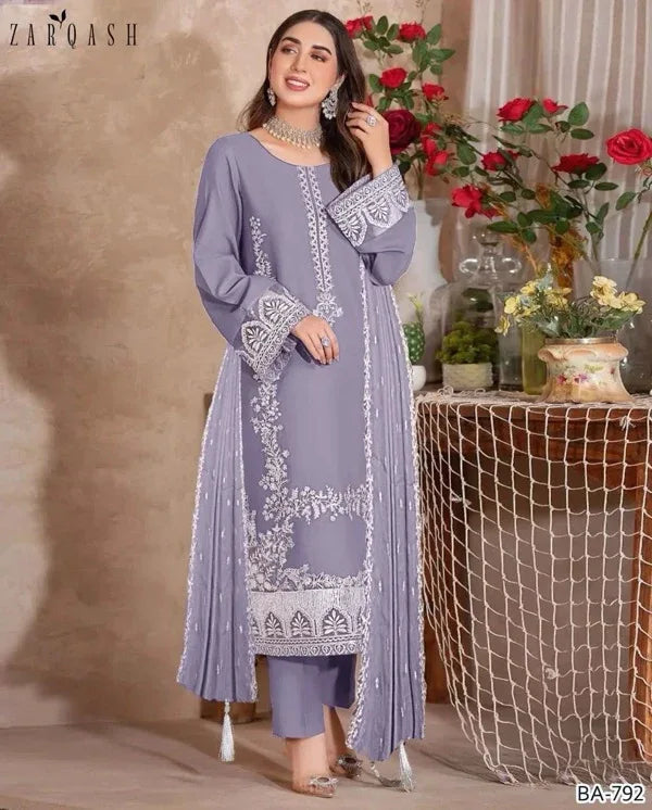 ZARQASH LAWN PREMIUM UNSTITCHED EMB 3PC - City Cloth House
