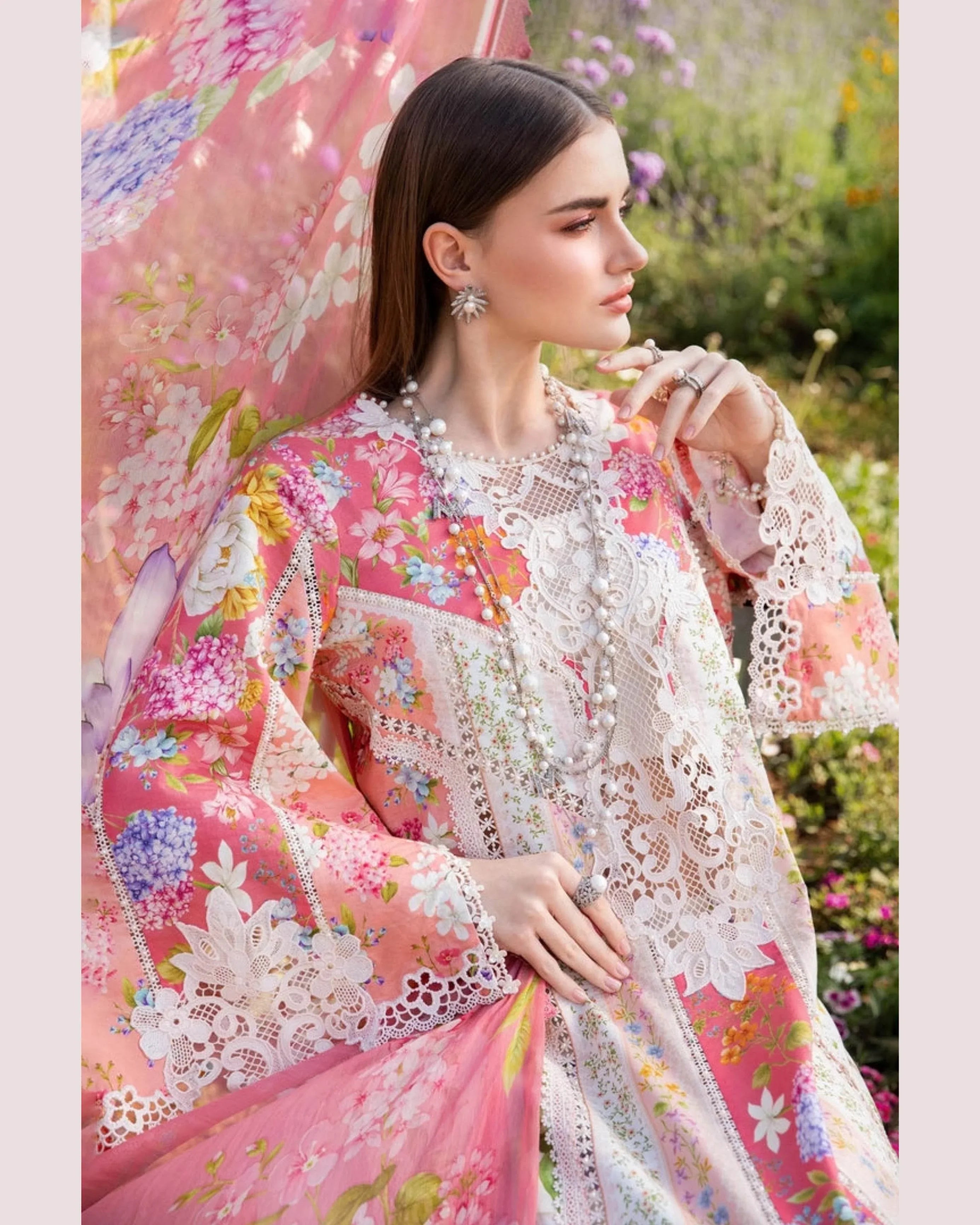 MARIA.B LAWN PREMIUM UNSTICH PRINTED 3PC - City Cloth House