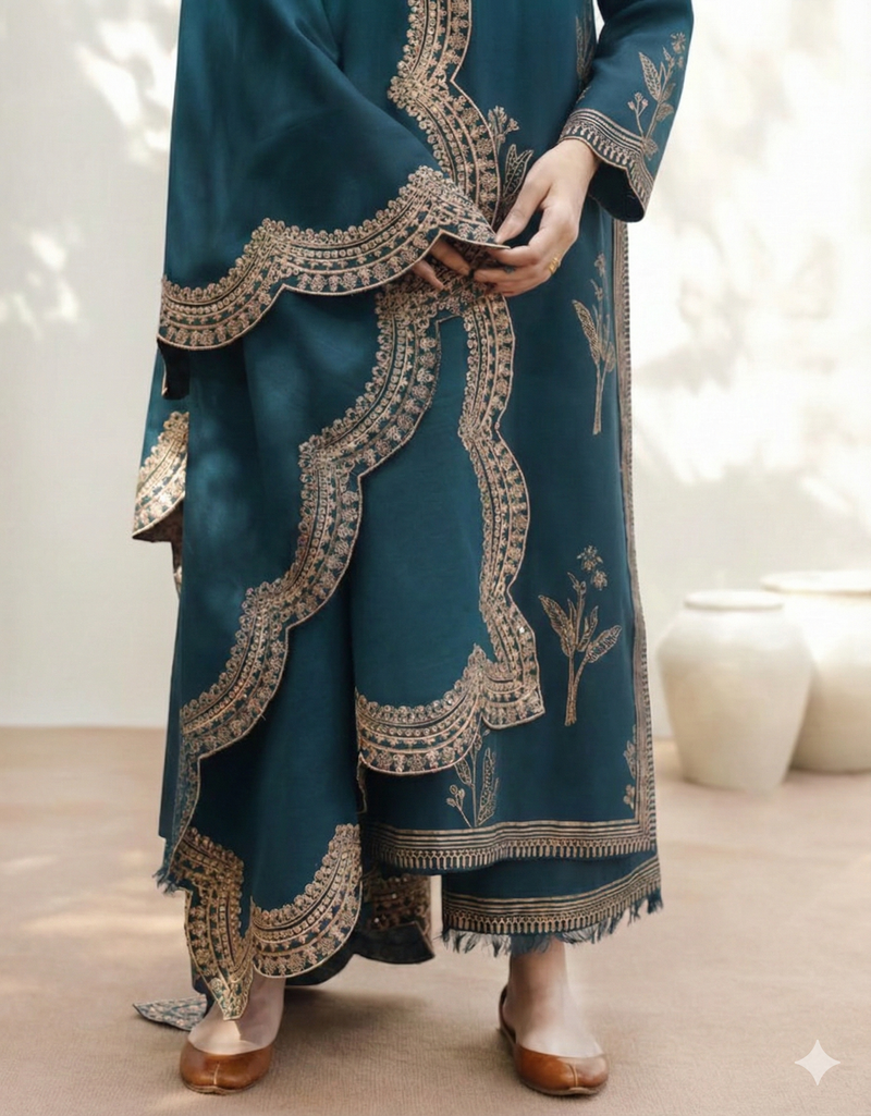 Zin Aura | Emb Unstitched Lawn 3pc