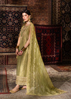 KANWAL MALIK TISSUE SILK UNSTITCHED EMB SUIT