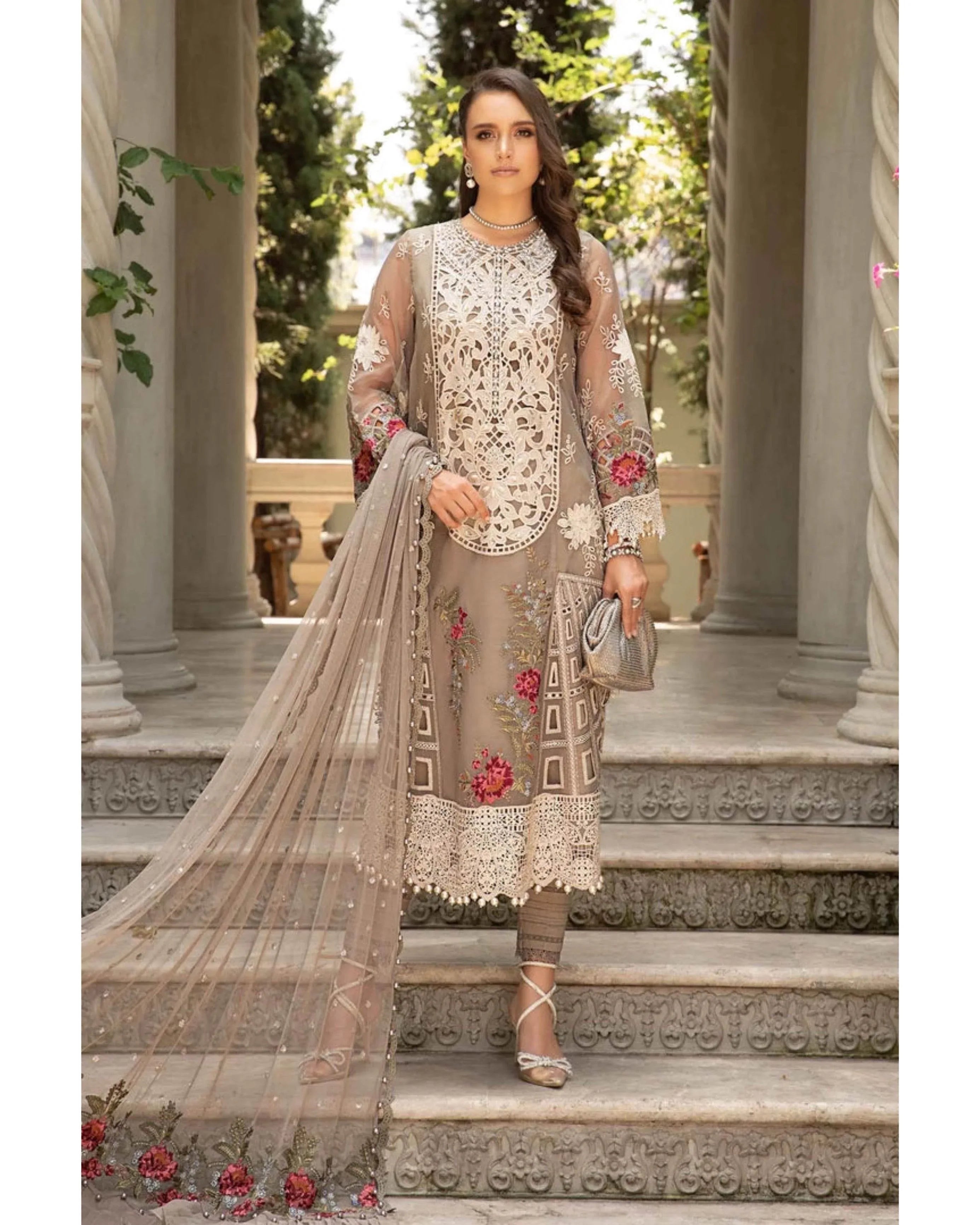 MARIA.B LUXURY UNSTITCHED EMB 3PC EID LAWN 24-01 - City Cloth House
