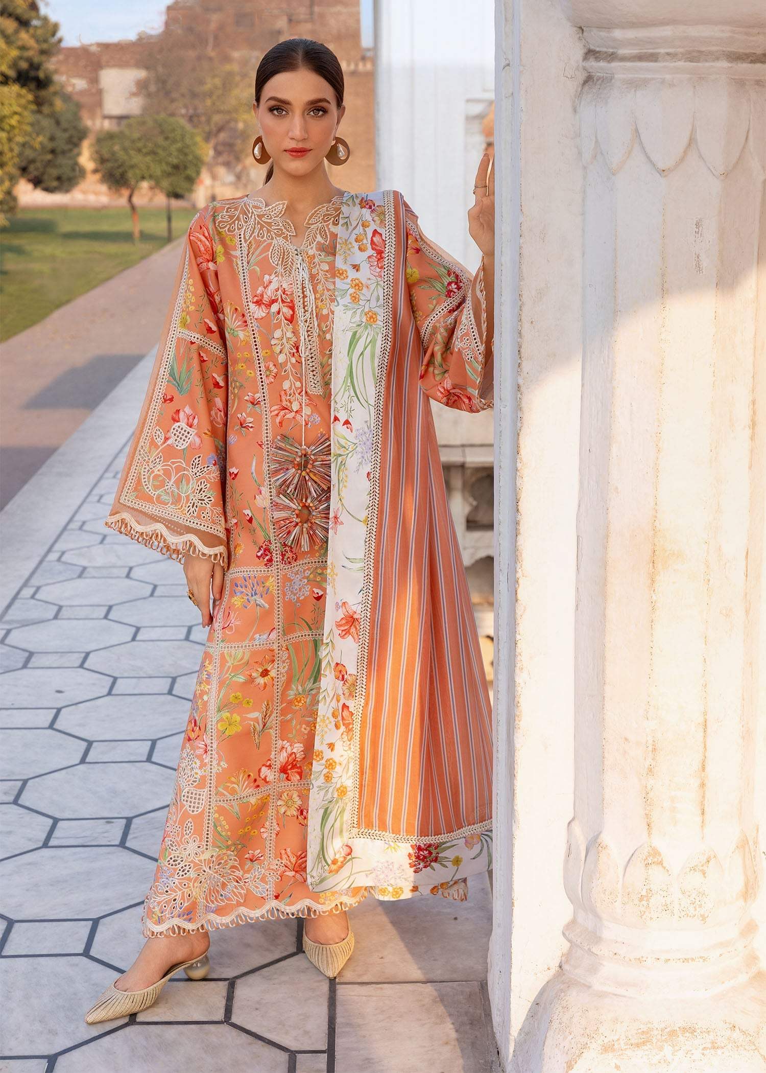 Coral | Emb Unstitched Lawn 3pc