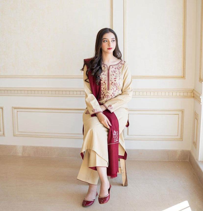 ASLING DHANAK UNSTITCHED EMB 3PC - City Cloth House