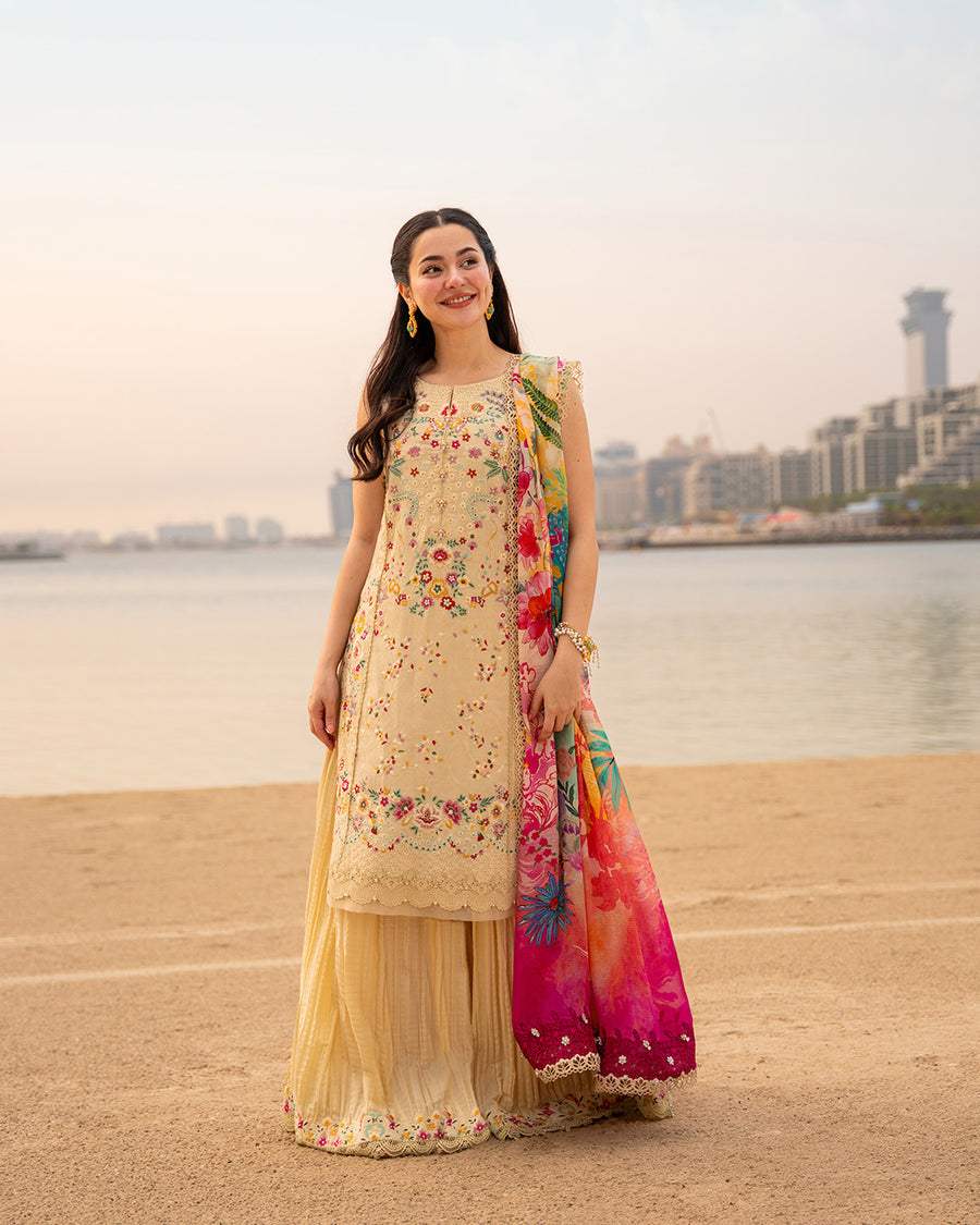FAIZA SAQLAIN LAWN LUXURY UNSTITCHED MERJEM EMB 3PC