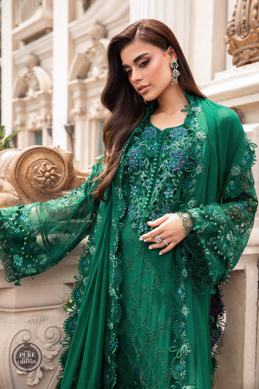 MARIA.B CHIFFON UNSTITCHED EMB D-3 SUIT