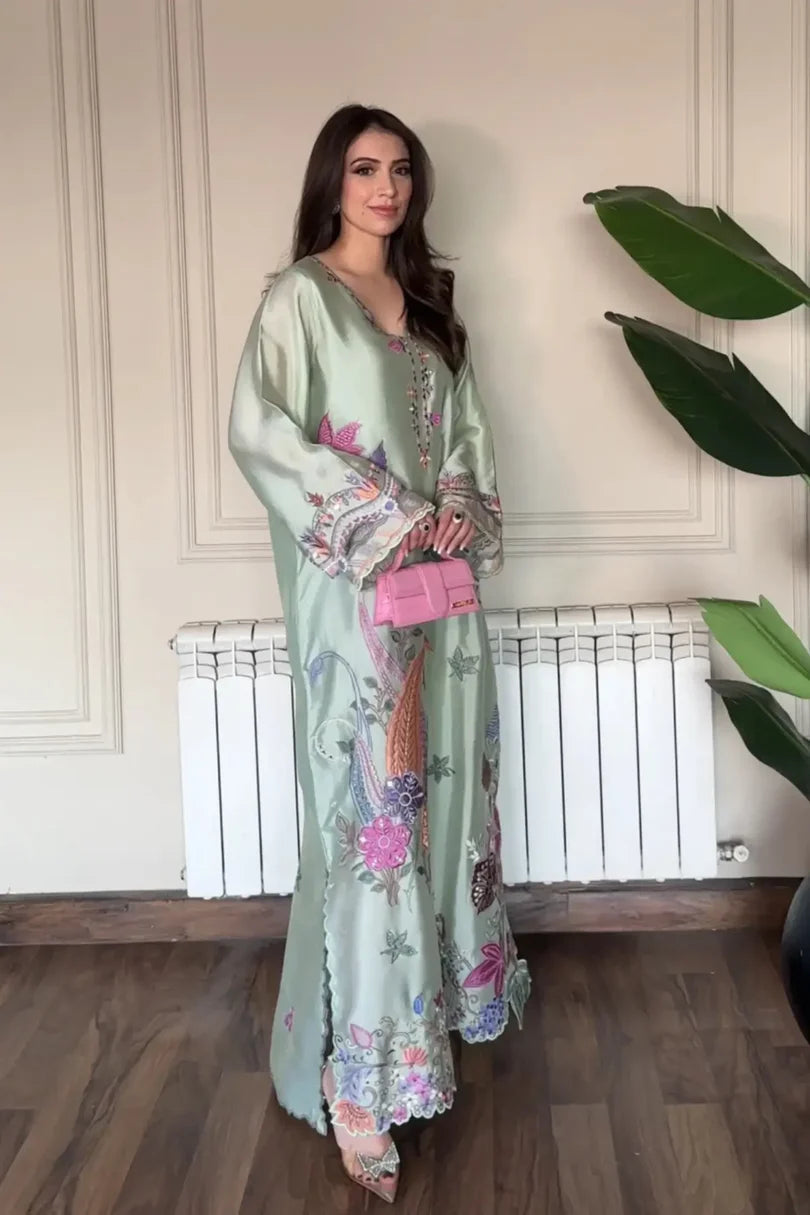 Gulzar | Emb Unstitched Shamoz silk 2pc
