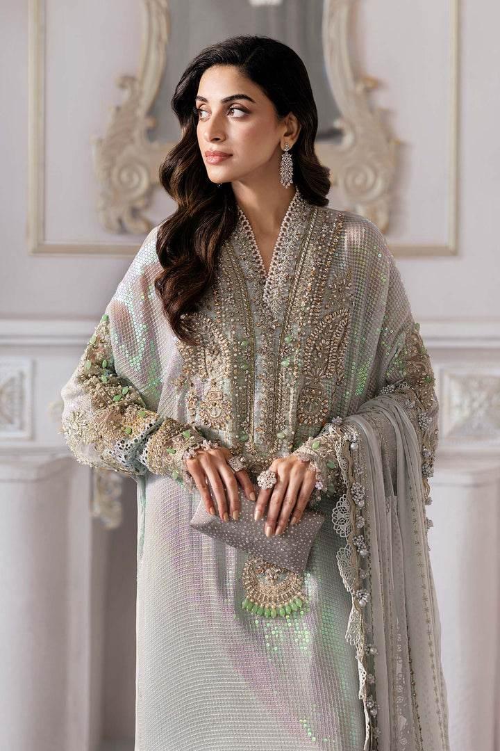 MARIA.B CHIFFON UNSTITCHED EMB SUIT (BD-30-D5) - City Cloth House