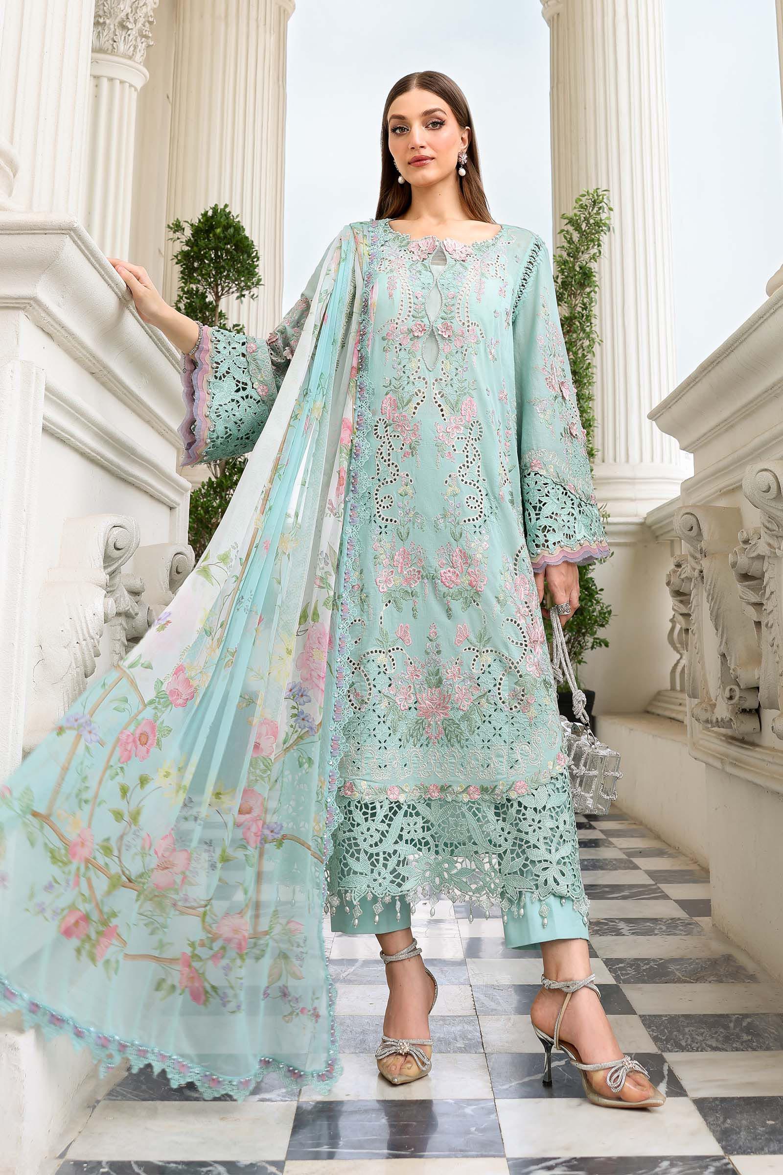 MARIA.B LAWN LUXURY UNSTITCHED EMB 3PC