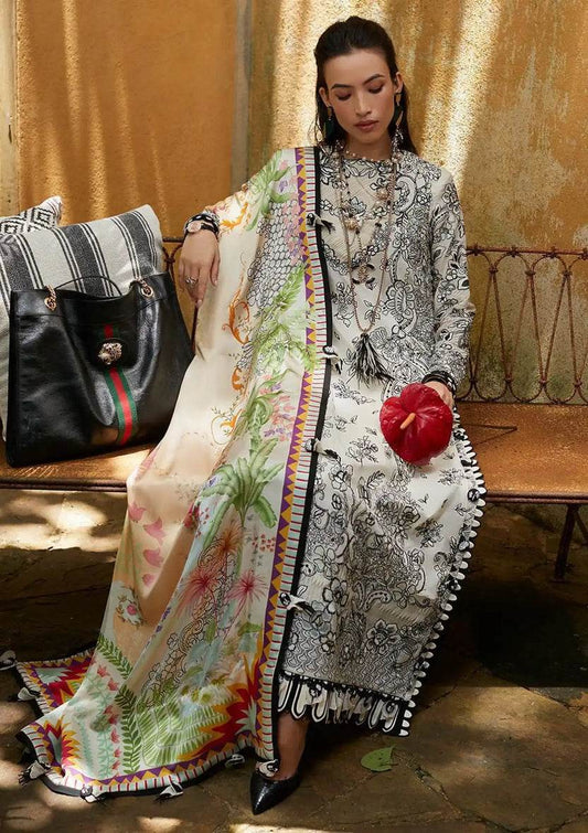 ELAN LAWN UNSTITCH EMB 3PC KAlA (ELR-07-A) - City Cloth House