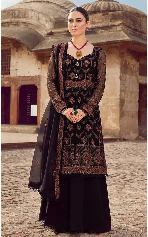 BAREEZE KARANDI UNSTICH EMB 3PC - City Cloth House