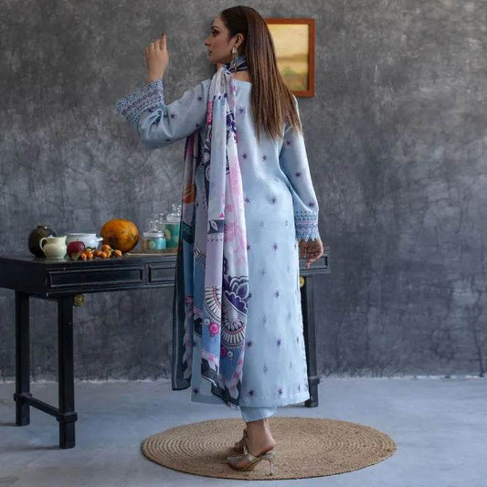 JAZMIN LAWN PREMIUM UNSTITCHED EMB 3PC - City Cloth House