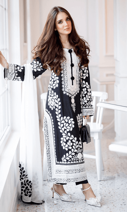 ZARKASHA LAWN PREMIUM UNSTICHED EMB 3PC - City Cloth House
