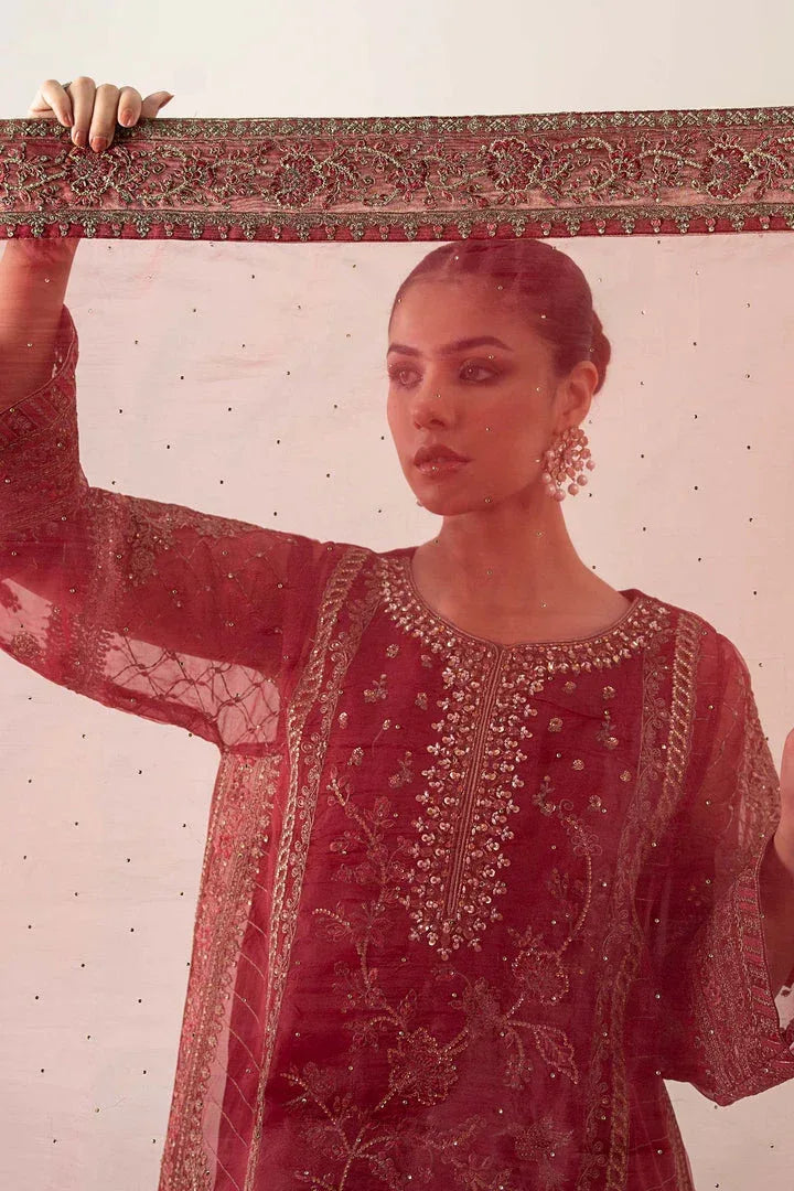 MARIA.B ORGANZA UNSTITCHED EMB SF-08 SUIT - City Cloth House